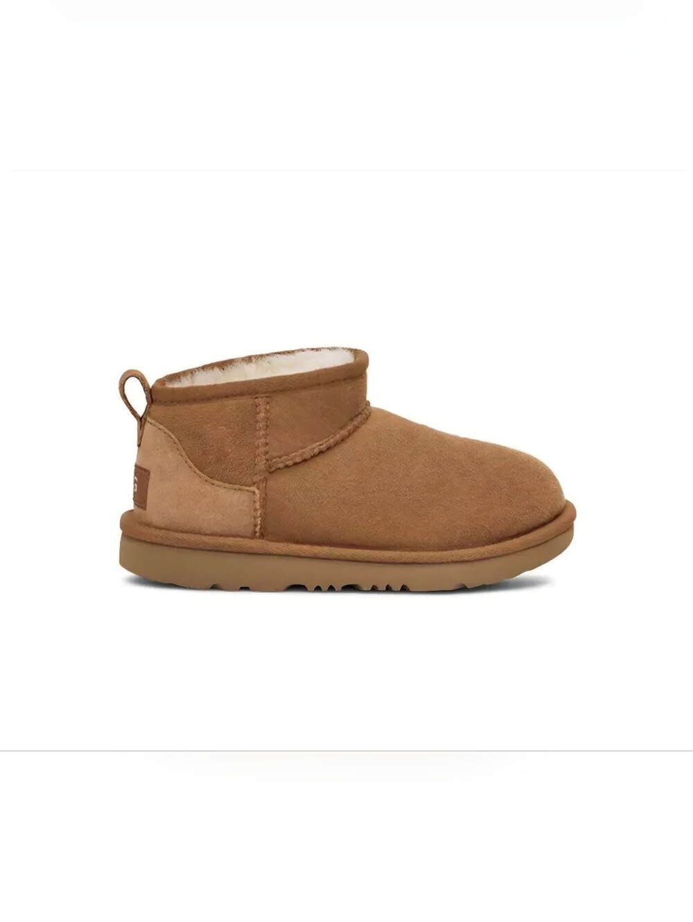 Ugg Classic Ultra Mini Chestnut Suede Shearling-Lined Short Bootie